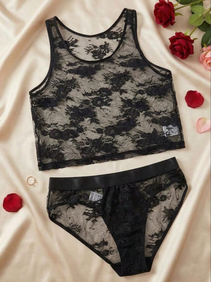 BONGA BOYS Men's Sexy Lace Patchwork DrisQ Style Sleepwear